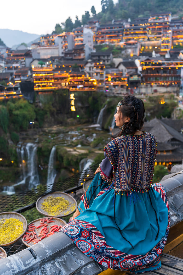 vista de cascadas ciudad Furong
